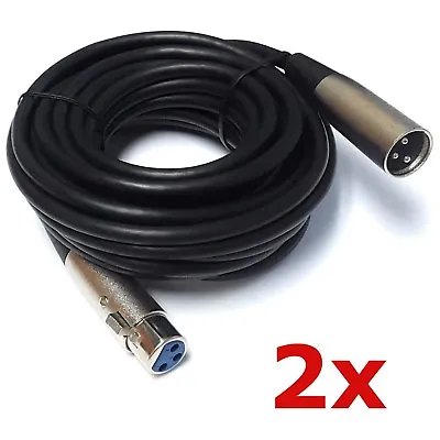 2 Pack Lot XLR Shielded Balanced Microphone Mic Audio Cable Male To Female 25ft • $18.79