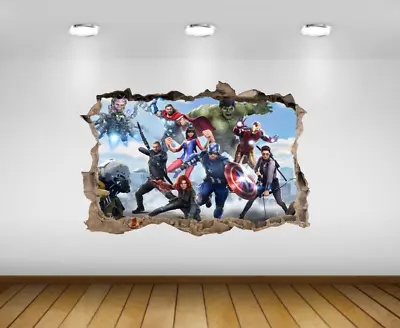 £16.99 • Buy 3D Marvel Avengers Hole In Wall Sticker Art Decal Decor Kids Bedroom Decoration