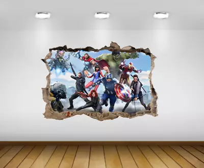 £16.99 • Buy 3D Marvel Avengers Hole In Wall Sticker Art Decal Decor Kids Bedroom Decoration