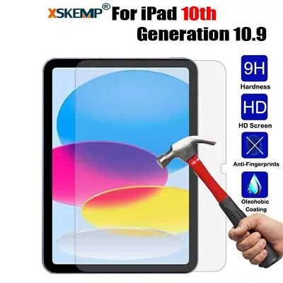 For IPad 10th Generation 10.9 9th 8th 10.2 Screen Protector Tempered Glass Guard • £3.99