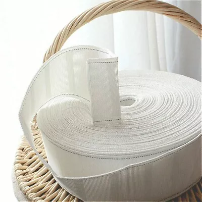 £11.86 • Buy 5/10 M Rufflette Curtain Head Tape Pencil Pleat Header 70 Mm Width Cotton Cloth