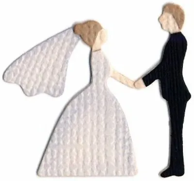 QuicKutz Bride & Groom Wedding Card Making  Cutting Die 2 Die Set 2 X 2  0454 • £4.25