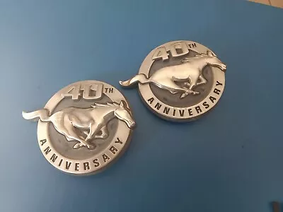 Ford Mustang 40th Anniversary 2 Side Fenders Emblems Badge Set OEM USED • $39.95