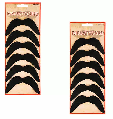  Fake Moustache Black Mexican 70's Stick On Fake Moustache Self Adhesive Tash  • £2.49