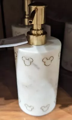 Disney Parks Home Collection Mickey Icon Marble White Gold Soap Dispenser NEW • $31.99