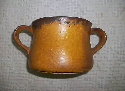 Vintage McCoy Canyon Mesa 2 Handle Chili Soup Bowl Mug Cup Brown Rustic • $12.50