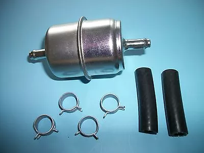 $3.18 • Buy Fuel Filter Universal Inline Metal 5/16  With Clamps And Hose In-Line 5/16 Inch
