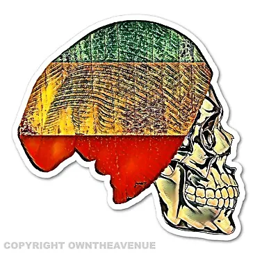 Rasta Reggae Rastafari Rastafarian 420 Skull Beanie Vinyl Sticker Decal • $4.99