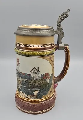 Antique GERMAN Mettlach #2277 Nurnberg Half Liter • $199