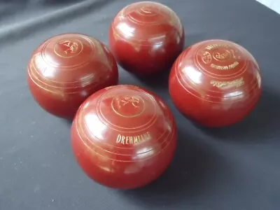 Set Henselite Lawn Bowls Dreamline Size 4 H Heavy Eagle Design Ochre Red • $299