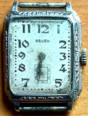 Vintage Circa-1920-1930s ? Gruen Watch Engraved Case  Used Not Working • $10