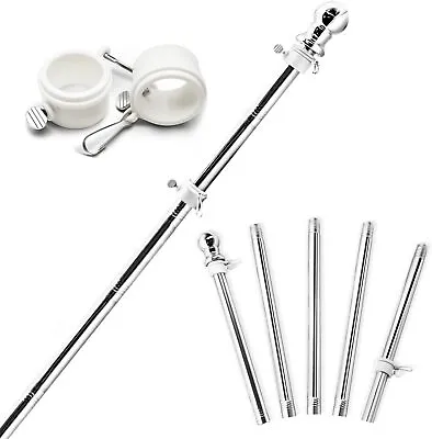 Anley 6 Ft Flag Pole Stainless Steel Flag Pole Kit With Rings Adjustable Length • $17.95