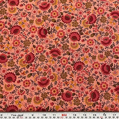 Marie Osmond 2007 Quilting Treasures Floral Pink Cotton Fabric By The HALF YARD • $6