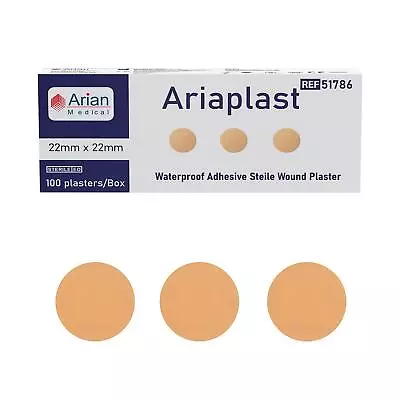 AriaPlast Sterile SPOT First Aid Wound Plasters- 22mm X 22mm Pack Of 100's • £4.50