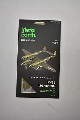 Metal Earth P-38 Lightning 2 Sheet Model Premium Series 1:79 Scale Airplane • $20.90