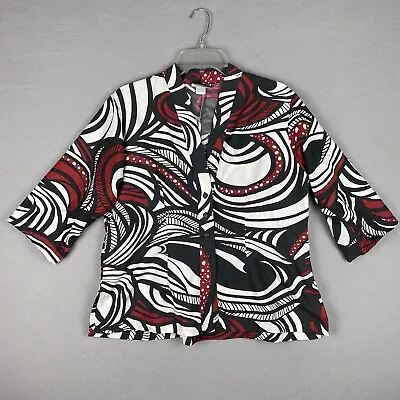 Manuhealii Women’s Hawaiian Blouse Top Shirt Size Medium Red Floral Print • $44.99