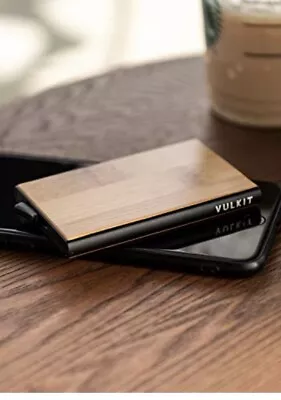 £12.95 • Buy VULKIT Slim Wood Bamboo Credit Card Holder RFID Blocking Pop Up Pocket Wallet