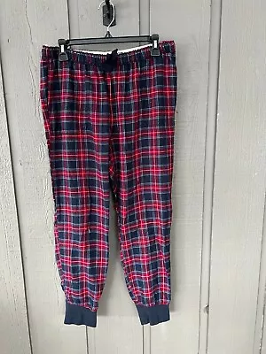 HOLLISTER Girls Large Red Black Flannel Plaid Pajama Jogger Pants Sleep Lounge  • £12.05