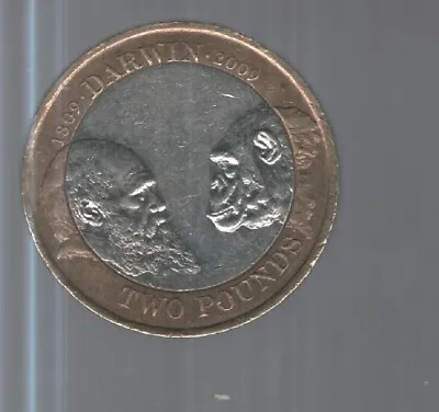 2009 - UK £2 / 2 Pound Coin - Charles Darwin • £4.39