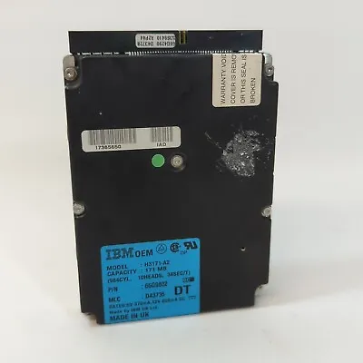 Vintage IBM H3171-A2 171MB PATA IDE HDD Hard Disk Drive P/N 66G9802 Rare Working • £69.99