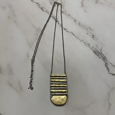 Lucky Brand Women’s Vintage Gold & Silver Tone Bar Ladder Necklace 30” • $12