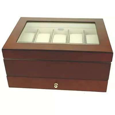 Mele And Co Harrison Wooden Ten Watch Box With Drawer MC1476 • £69.95