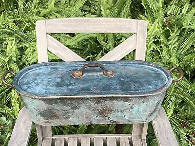 L. Barth & Son New York Antique Copper Oblong Lidded Roasting Pot RR Kitchenware • $899