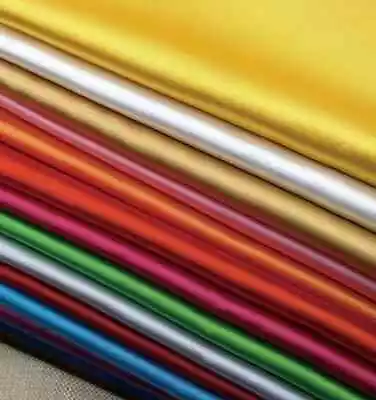 £2.61 • Buy Silky Satin Fabric Craft Wedding Dress Lining Drape Material 58  BY The Meter