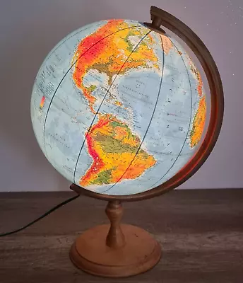 Stunning Large Earth Globe Lamp In The Polish Language Made In Poland • £19.99