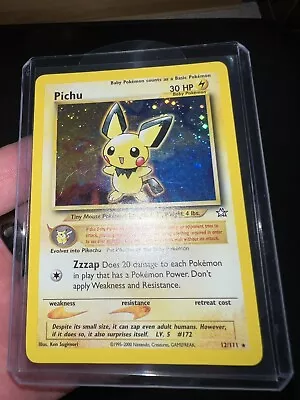 Pichu Holo Rare 12/111 Pokemon Card PSA NM Pokémon Card Collection • $14.35