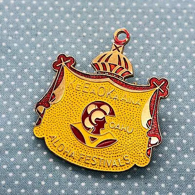 Vtg 70s Aloha Festivals Oahu Hawaii Gold Tone Enamel Lapel Pin • $9.99