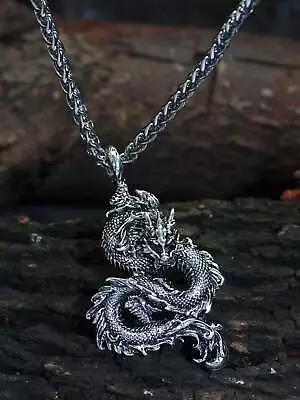 Chinese Dragon Pendant Necklace For Men Jewelry For Men Gift For Men Fashion • $5.32