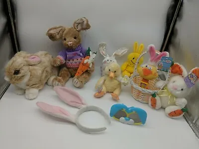 $22.80 • Buy Easter Bunny & Basket Lot Of 6+ Plush Stuffed Animals Adorable Mixed