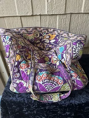 Vera Bradley Plum Crazy Weekender XL Duffle Bag • $45