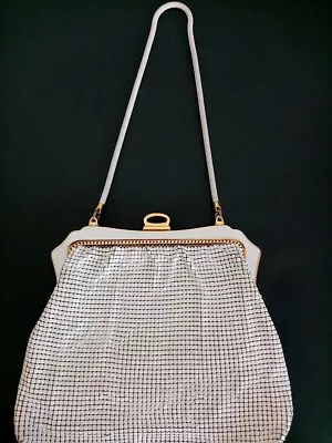 Vintage White GLOMESH Clutch Purse Evening Bag W/ Chain  • $30