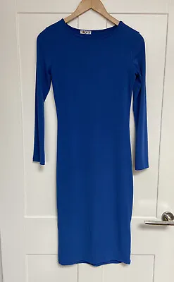 £4.99 • Buy Wal G Blue Fitted Long Sleeve Midi Dress From Topshop, Size M