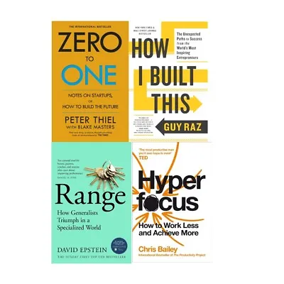 Zero To One How I Built This Range Hyperfocus 4 Books Collection Set • $51.68