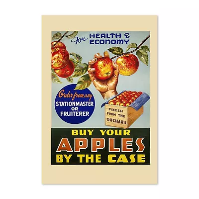 1935 Buy Apples For Health Vintage Style Food Advertising Poster - Classic Art • $14.44