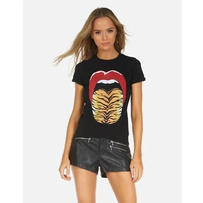 $30 • Buy Lauren Moshi Tiger Tongue Edda Short Sleeve Tee Black Size XS