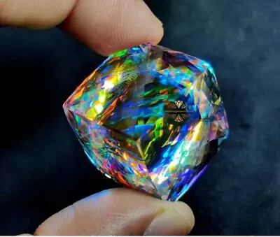 130.90 Ct GIE Certified Natural Cube Rainbow Mystic Quartz Best Loose Gemstone • $31.59