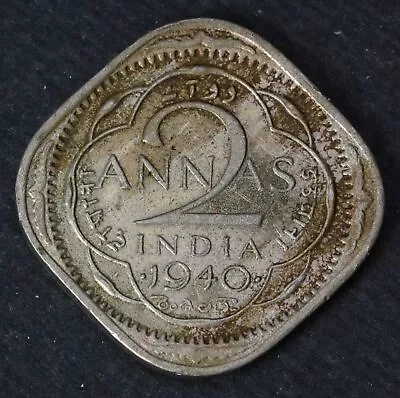 INDIA BRITISH 2 Annas 1940 - Copper/Nickel - George VI. - VF - 891 • $0.99