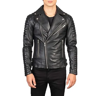 Armand Black Leather Biker Jacket All Size Available • $209.99