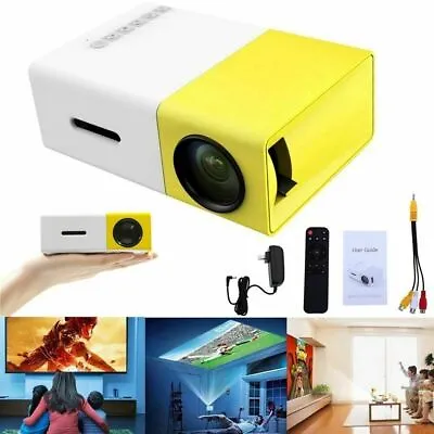 LED Projector 600 Lumens 320x240 Pixels YG-300 HDMI USB Mini Home Player • £49.99