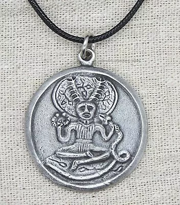 Round Cernunnos Horned God Pagan Pendant (Lord Of The Animals) • £6.90