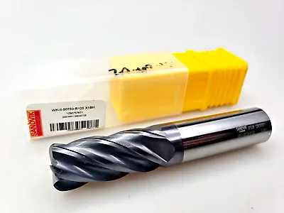 Sandvik 3/4 X 3/4 X 1-5/8 X 4 R.125 Solid Carbide End Mill WK-II-50750-R125 X1BH • $119.95