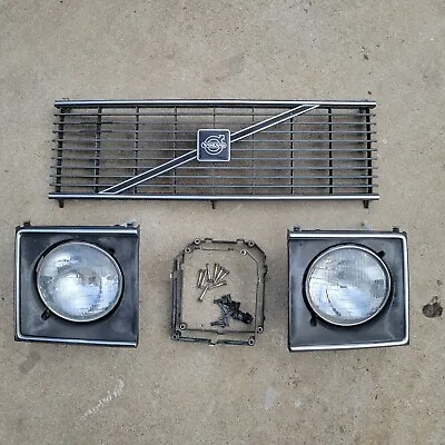 Volvo 240 US 7  Single Round Flathood Grill And Headlight Set 242 244 245 Nice • $900