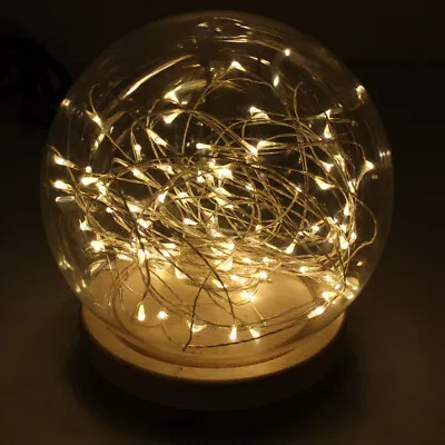 £9.95 • Buy Round Glass Stand Dome Cloche Bell Jar Tealight Flower Cover Display Wooden Base