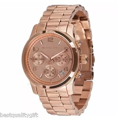 New Michael Kors Rose Gold Stainless Steel Chronograph Midsize Watch-mk5128 • £161.28