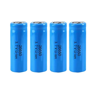 26650 Battery 3.7V Flat Top Li-ion Rechargeable Batteries For Torch Lot • £8.80