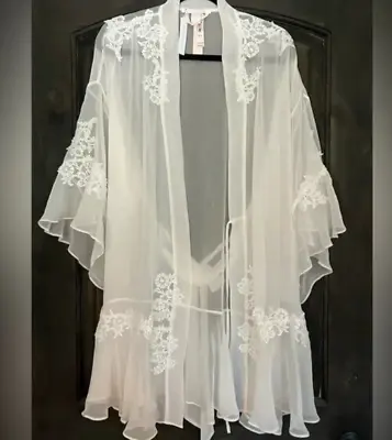 NEW VICTORIA'S SECRET  Bridal Wedding  Sheer White Robe  XS = S • $44.99